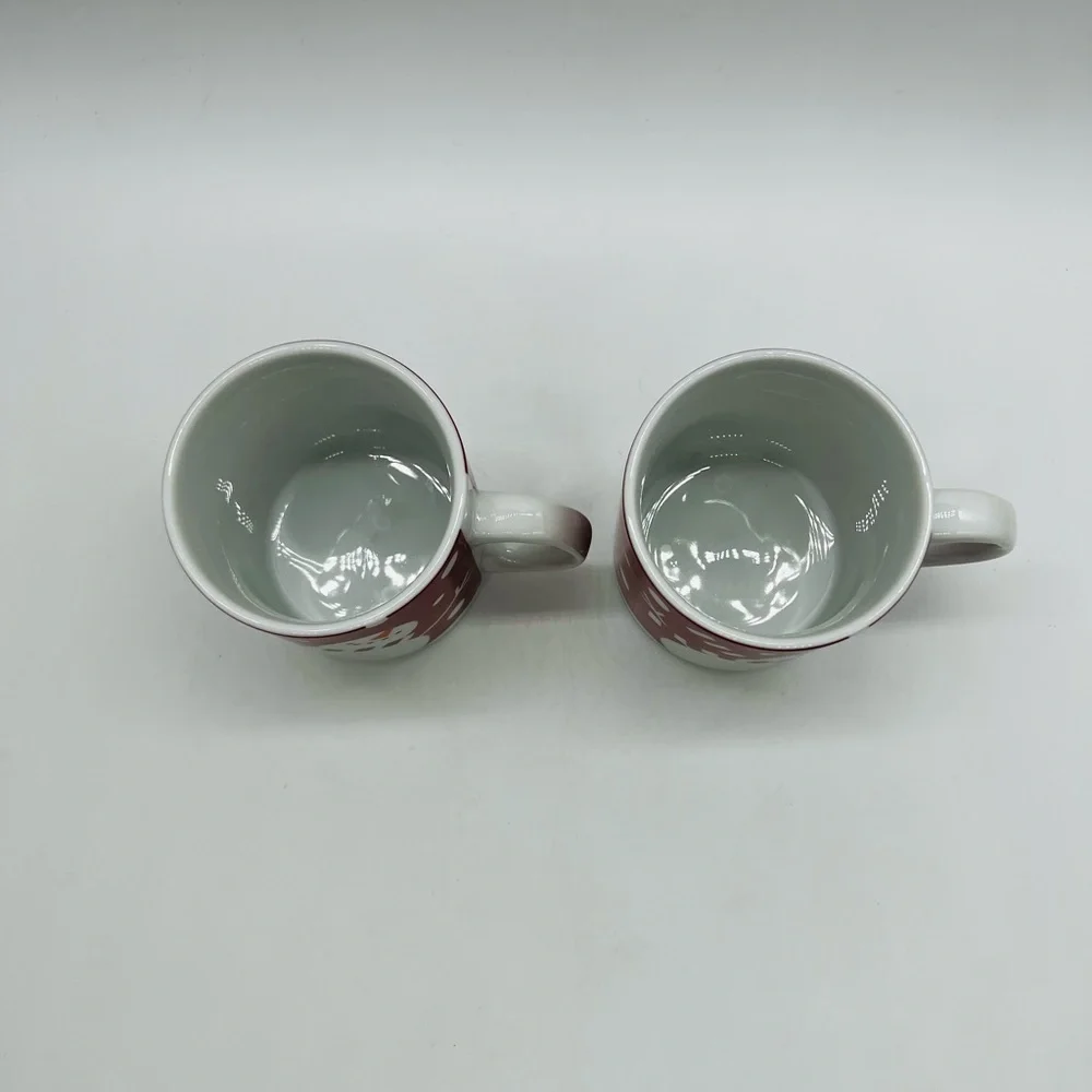 CRATE & BARREL SET OF 2 VINTAGE 2006 SNOWMAN MUGS WITH TAGS